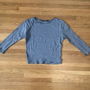 Navy and White Striped Long Sleeve Tee